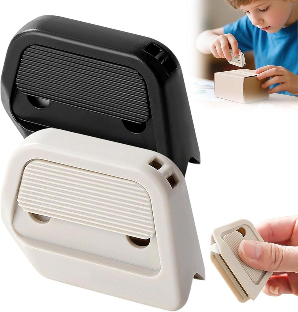 Magnetic Retractable Box Cutter, Upgrade Auto-Retract Utility Knives with Ceramic Blades Right Angle Groove,Safe for Kids,Home and Office, Cardboard Cutting Tool(White+Black)