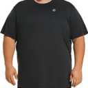 HOdo Big and Tall Mens T-Shirt Crewneck Tees Moisture Wicking 2XL-6XL (Grey)