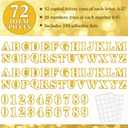 72 Pcs Glitter 2026 Graduation Letters Numbers Cardstock Shiny Crafts Alphabet with Adhesive Dots for Graduation Trifold Photo Board Grad Leis Homecoming Mums DIY Supplies(White Gold)
