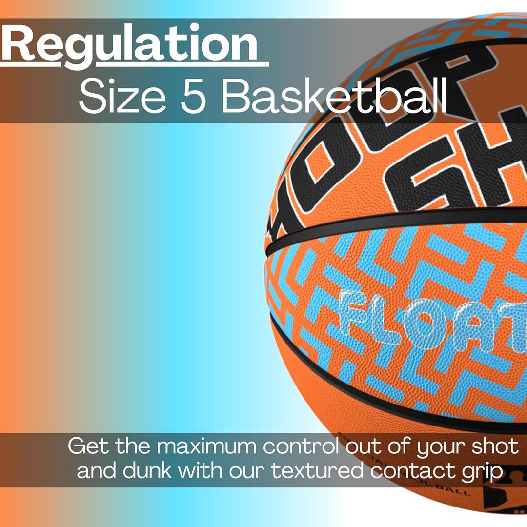 Swimming Pool Basketball Hoop Set by Hoop Shark - Orange/Blue - Inflatable Hoop with Ball - Perfect for Competitive Water Play and Trick Shots - Ultimate Summer Toy