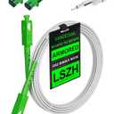SC (Angled Physical Contact) Fiber Optic Internet Cable, OS2 Armored SC Fiber Patch Cable Single Mode with 2 Couplers, OS1 Compatible for Data Centers, LSZH White - 20M(65.6FT)