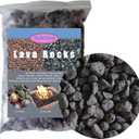 Medium Lava Rock 5LBS, 1' - 2' Natural Volcanic Stones Use in Fireplace, Fire Pit or Bowl Rocks for Indoor Outdoor Natural Gas Propane Fires and Decorative Landscaping-Black