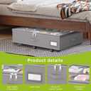 2 x homyfort Under Bed Shoe Storage with Wheels, Fits 24 Pairs, Rolling Shoe Organizer with Bottom Support & Clear Lids, Sturdy Under Bed Storage Box for Shoes, Set of 2, Grey
