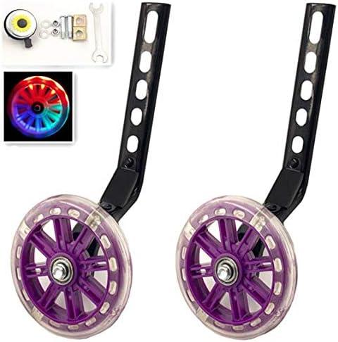 a Pair of Children's Bicycle Riding Flash Silent Training Wheels, Suitable for 12-20 inch Single Speed Bicycles (purple)