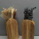 Set of 2 Wooden Wall Vases with Dried Pampas Grass & Eucalyptus, Boho Farmhouse Decor for Living Room, Entryway, Bathroom, Rustic Home Art(Brown)