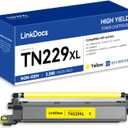 LinkDocs TN229XLY High Yield Yellow Compatible Toner Cartridge Replacement for Brother TN229XL TN-229XL Black Yellow for Brother HL-L3280CDW HL-L3220CW MFC-L3720CDW MFC-L3780CDW Printers