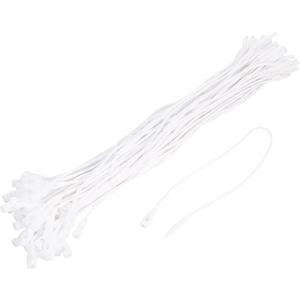 MECCANIXITY Wax Rope Hang Tag String Snap Lock Pins Loop Price Tag Fastener Plastic Tags Ties White 7.8 Inch Pack of 100