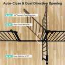 COMOMY 150" Extra Wide Baby Gate with Door, Dog Gates for The House Doorways Fireplace, Auto Close Baby Fence Play Area, Walk Through Pet Gate, Hardware Mounted, 6-Panels (30" Tall, Black)