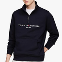 TOMMY HILFIGER Half-Zip Embroidered Logo Sweatshirt Dark Blue XS