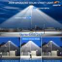 Deepn Solar Street Light, Commercial Grade Solar Lights Outdoor IP67 Waterproof, 8700W LED Flood Security Lights Motion Sensor & Dusk to Dawn Outdoor Lighting for Parking Lots, Streets & Yard, 2 Pack