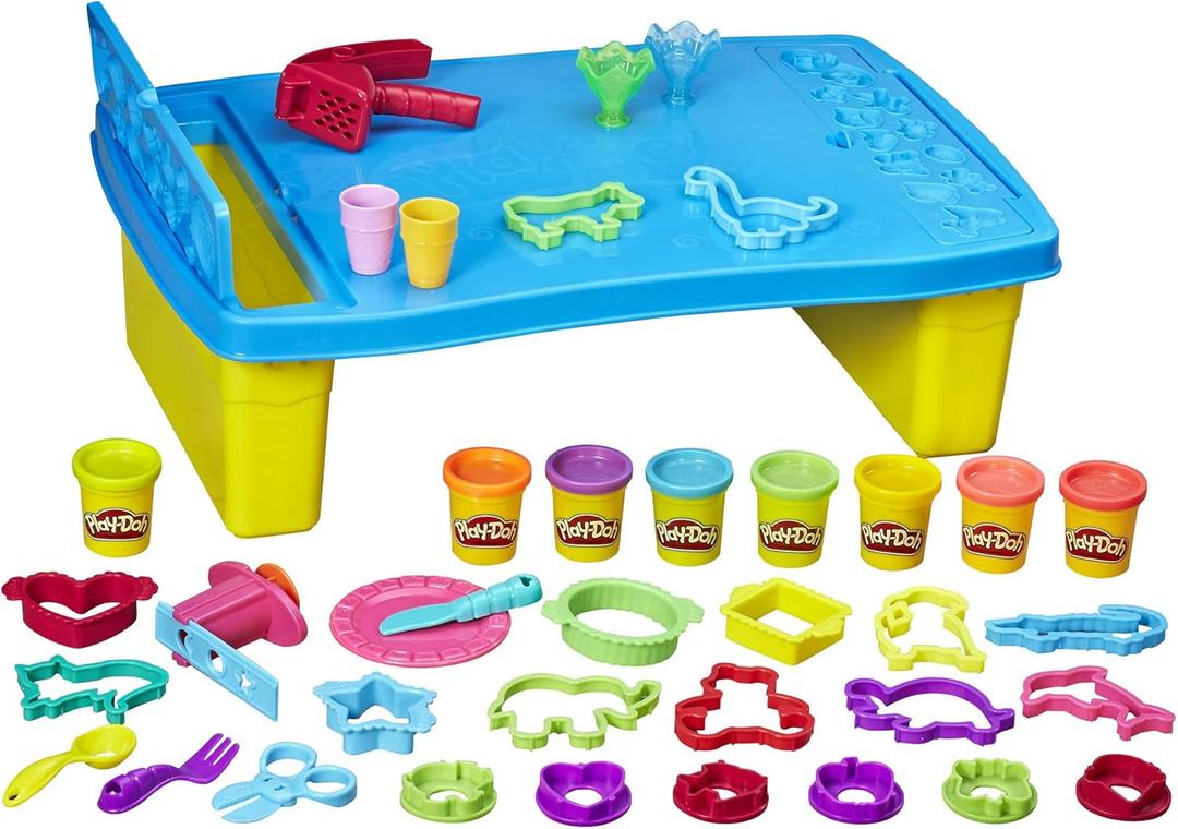 Play-Doh Play 'n Store Table Toy, 25+ Accessories, 8 Cans of Assort. Colors, Back to School Classroom Supplies, Kids Arts & Crafts, Preschool Toys, Ages 3+ 
