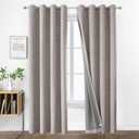 Joydeco Blackout Curtains for Bedroom, Grommets 100% Black Out Curtains 96 Inch Length 2 Panels Set for Living Room, Textured Thermal Light Blocking Drapes Privacy Protection, 52W x 96L Inch (Greyish White)