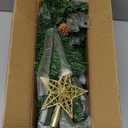 3 Ft Artificial Christmas Tree with Pine Needle Acorn Red Berries 8 Modes Timer 50 Warm White Lights Battery Operated Small Xmas Full Tree for Home Indoor Office Tabletop Holiday Decorations