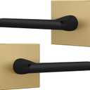Mega Handles Prime Dummy Lever, Door Handle for Closet or French Doors, Single Side Door Levers, Fits All Standard Door Sizes, Covered Screws Included - Satin Brass/Matte Black (2 Pack) 5"