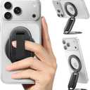 [2026 Upgraded] SUPERONE MagSafe Phone Grip for MagSafe with Finger Strap, Removable Gym Magnetic Phone Grip with Two-Sided Magnets, Mag Safe Grip Kickstand Loop for iPhone 17/16/15/14/13/12 Series