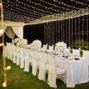 Solhice LED Curtain Lights Outdoor 20ft x10ft, 600 LED Plug in Hanging String Lights Indoor Bedroom, Twinkle Light Backdrop for Outside Wedding Decor, Warm White (Not Connectable)