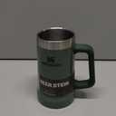 STANLEY Stay-Chill Beer Stein 24 oz | Heavy Duty Big Grip Handle | Beer Tumbler Drink Cup, Holds 2 Cans | Insulated Stainless Steel Party Mug | BPA-Free | Hammertone Green