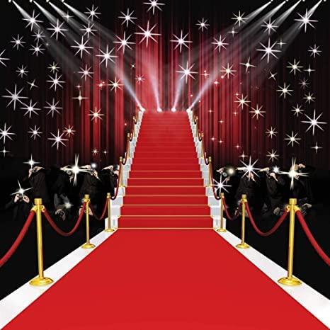 Dudaacvt 10x10ft Hollywood Red Carpet Backdrop Movie Premiere Background, Step and Repeat Banner, Awards Night Party Decor, Paparazzi Photography Backdrop, Celebrity Photo Booth D051 D051