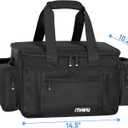 Disc Golf Storage Bag Durable Large Capacity with Dividers and Multi Side Pockets, Black