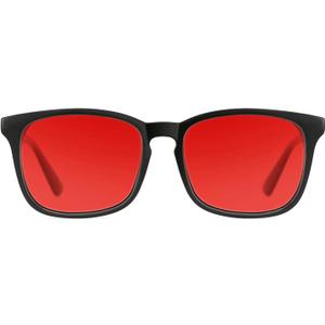 TIJN Sleep Glasses with Blue Green Light Blocking, Red Light Lens for Computer Gaming, Screen Fatigue & UV Protection