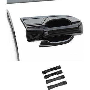 ABS Car Exterior Door Handle Cover Set Outside Door Handle Cover Compatible with Hyundai Santa Fe 2024-2026 AccessoriesTouch Version (Gloss Black Style)
