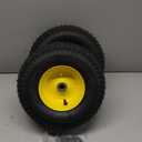 AR-PRO (2-Pack) 13x5.00-6 Front Tire and Wheel Assembly - Replacement Tubeless Turf Tire with Rim for Riding Lawn Mower - 3"-6" Offset Hub and 3/4" or 5/8" Bushings, 300 lbs Load (Yellow)