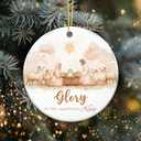 4 x Holy Family Ornament with Baby Jesus, Mary & Joseph, Glory to The Newborn King Nativity Ornament  Christian Religious Christmas Tree Decoration  Faith Decor for Believers, Church