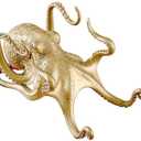 Octopus Mobile Phone Holder, Multifunctional Octopus Holder Phone Stand Pen Holder Octopus Statue Animal Sculpture Collectibles Desk Decor Ornaments (Gold)