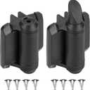 Self Closing Heavy Duty Gate Hinges, Adjustable Spring Tension, Enhanced Safety Cap, Durable and Weather-Resistant, Gate Goor Hinges for Wooden Gate, Vinyl, Metal Gates, Black