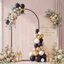 Black Metal Arch Backdrop Stand Wedding Balloon Decor,6.6ft | Assembly Frame for Birthday Baby Shower Photo Backdrop, Sturdy Base Holds Balloon Garland, Reusable Party Decoration