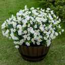Lnoicy Artificial Flowers for Outdoor 12 Bundles Eucalyptus Fake Flowers for Planter,UV Resistant Fake Morning Glory for Home/Porch/Garden DecorationWhite