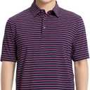 M MAELREG Boys' Polo Shirt Striped Short Sleeve Moisture Wicking Performance Stretch Active Casual Collared Kids Golf Shirt (8 Years)