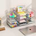 caktraie Versatile Acrylic Makeup Organizer, Drawer Organizer - Transparent Desktop Storage for Cosmetics, Office Supplies & More - Clear Organizer for Home & Office Use