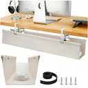 SHUWEI 36" Under Desk Cable Management Tray, Premium Fabric Cable Management for Desk, Clamp/Screw Mount Cable Tray for Office and Home (White, 36"