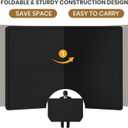 Large Bulletin Board, 48 X 36 inches Felt Board Notice Pin Board, 4' x 3'Cork Board Alternative for Wall, Self-Adhesive Vision Board Mood Board Foldable Photo Board with 30 Pushpin (Black)