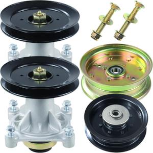 2 Pack 587125201 Mandrel Assembly Kit with 539113962 Spindle Pulley 532196104 539132728 Idler Pulley Replaces Husqvarna 532173456, 532174358, 539107515 for Husqvarna Z246 RZ4623 RZ46I Movers