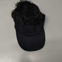 Men Visor Cap with Hair Fake Adjustable Novelty Spiked Wig Baseball Caps, Black