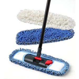Dust Mop for Floor Cleaning Microfiber Professional Dry & Wet Flat Mops for Tile Floors with a Extra Chenille Refill Mopping Pad for Hardwood,Tile,Marble Floor