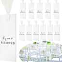 Clabby 12 Pack Reserved Chairs Hanging Signs with Ribbon for Wedding Reception Party Restaurant This Row Is Reserved Signs for Wedding Church Events Pews Chair(Light Nude)