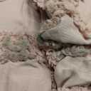 WRENSONGE King Size Comforter Set with Sheets - 7 Pieces Rusty Pink Tufted Bed in a Bag King Shabby Chic Bedding Sets with 1 Comforter, 2 Sheets, 2 Pillowcases & 2 Shams