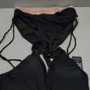 Blooming Jelly Women High Waisted Bikini Sets Tummy Control Swimsuits Color Block Two Piece Drawstring Bathing Suit (Large, Black)