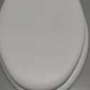 Mayfair Padded Toilet Seat, Cushioned Soft Vinyl over Wood Core Seat, Secure Hinges, Easy Clean, Made in USA, Elongated, White