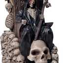 Forged Dice Co. Grim Bones Dice Tower with LED Skull Eyes - Hand Painted Grim Reaper Throne - Dice Rolling Tower Compatible with DND Accessories