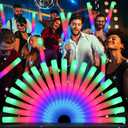 wellent 64 Pack Foam Glow Sticks, Bulk LED Foam Sticks, Foam Light Up Sticks with 3 Mode Colorful Flashing, Glow Party Supplies, Glow Sticks Bulk Party Pack for Wedding, Birthday, Concert, Halloween