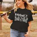 YZMI Mama Shirts for Womens Sport Mom Tshirt Funny Short Sleeve Letter Printed Tees Mom Gift Tops (Black, S)