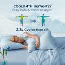 Bedsure Cooling Comforters Queen Size Set 4 Pieces, Blue Cooling Blanket for Hot Sleepers, Double-Sided Cool Tech Queen Bedding Set with Breathable Lightweight Comforter, Sheet & Pillowcases