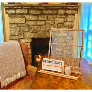 Fireside Crafts Solid Wood Table-top Weaving Loom, 25.2" H x 19.3" W Extra Large Frame, Solid Maple with Sturdy Metal fastenings, Comb, Shuttle, Hanging Rod, Weaving Loom for Aspiring hobbyists.