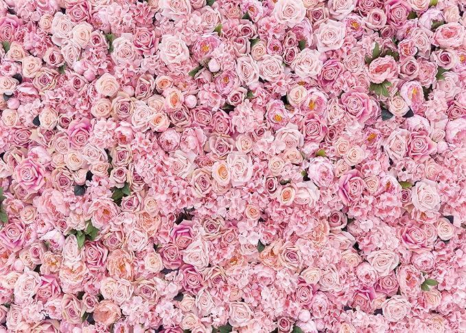 8x6ft Pink Flowers Backdrops Floral Wall Background Girls Women Birthday Spring Tea Party Backdrop Weeding Bridal Shower Anniversary Ceremony Decor