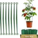 100pcs Garden Stakes Arms for Tomato Cage, Plant Trellis Connectors, Attach 0.43 Inch Dia Tomato Stakes and Plant Stick Supports, 11.8in Plastic Connecting Rod (11mm, No Stake)