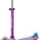 Micro Kickboard | Mini LED Kids Scooter for Ages 2-5 | Children up to 110 lbs | 3 Wheel Lean-to-Steer Design | Adjustable T Bar | Smooth Ride, Motion Activated PU LED Wheels | Swiss Design (Lavender)